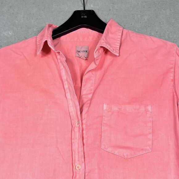 Nic+Zoe Dress Womens Small Pink Summer Day Tunic Shirt Midi Dress Long Sleeves - Picture 2 of 11